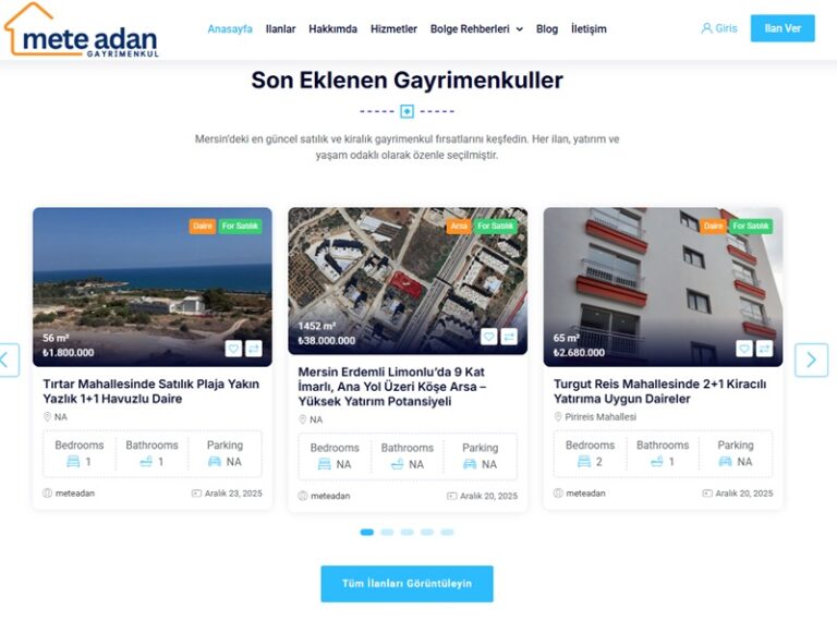 Mete Adan - Web Tasarim Projesi